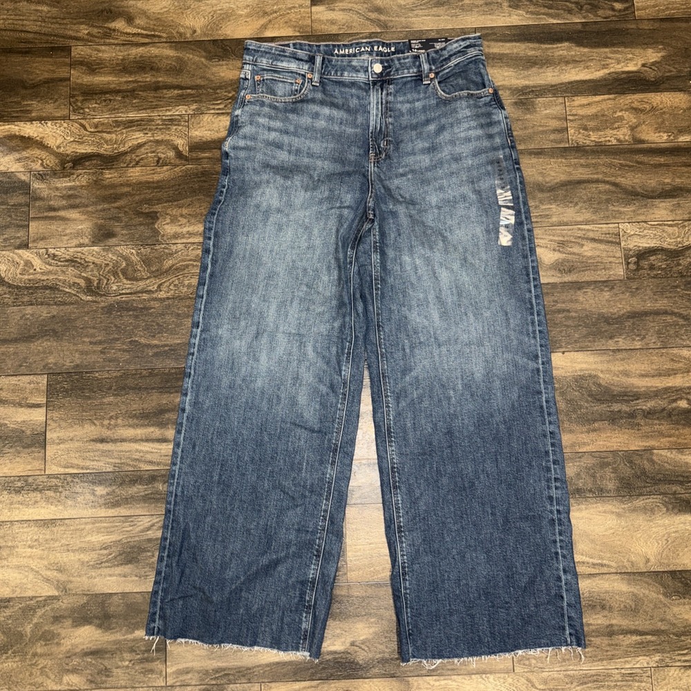 American Eagle Jeans Super High-Rise Stretch Dark Wash Denim Women's Size 16L